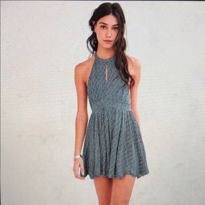 URBAN OUTFITTERS Ecoté Blue Keyhole Romper
